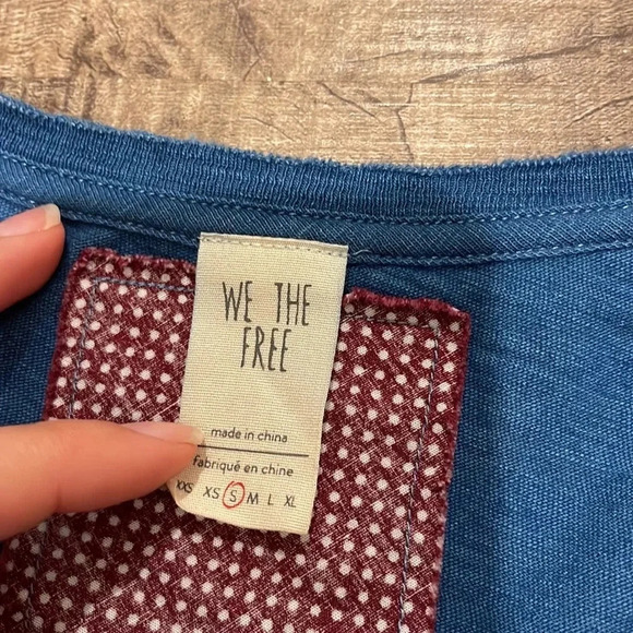 We The Free - Shibuya Patchwork Tee Blue Bandana Mix Print Festival Boho - SizeS - Picture 8 of 10